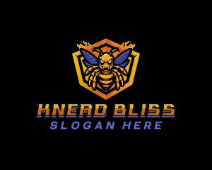 Bee Insect Shield  logo design