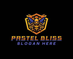 Bee Insect Shield  logo design