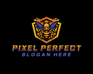 Bee Insect Shield  logo design