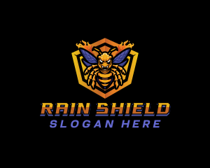 Bee Insect Shield  logo design