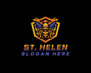 Bee Insect Shield  logo design