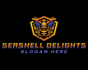 Bee Insect Shield  logo design