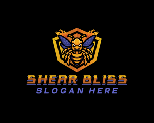 Bee Insect Shield  logo design