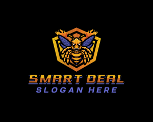 Bee Insect Shield  logo design