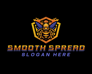 Bee Insect Shield  logo design