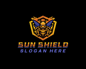 Bee Insect Shield  logo design