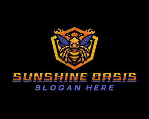 Bee Insect Shield  logo design