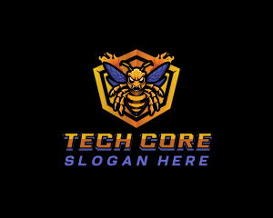 Bee Insect Shield  logo design