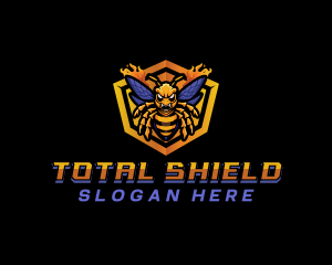 Bee Insect Shield  logo design