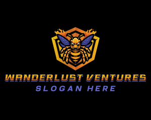 Bee Insect Shield  logo design