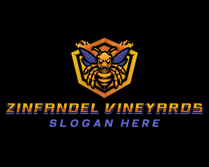 Bee Insect Shield  logo design