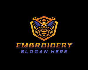 Bee Insect Shield  logo design