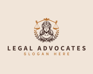 Woman Justice Scale logo design