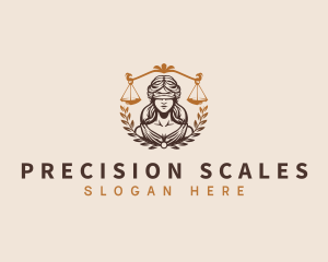 Woman Justice Scale logo design