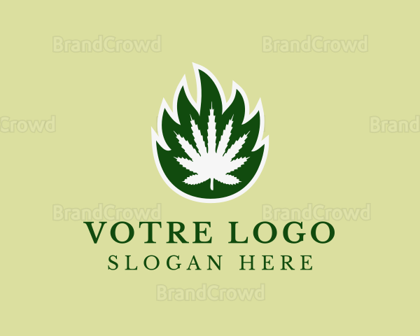 Flaming Herbal Weed Logo