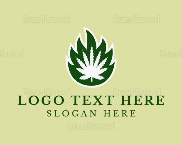 Flaming Herbal Weed Logo