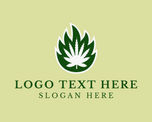 Flaming Herbal Weed Logo