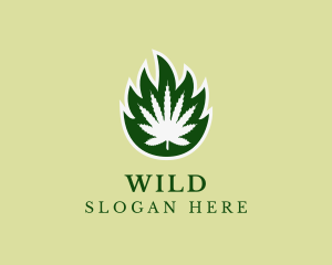 Leaf - Flaming Herbal Weed logo design