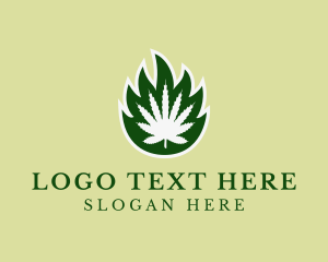 Leaf - Flaming Herbal Weed logo design