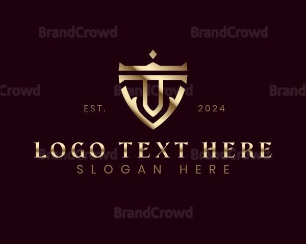 Sword Shield Letter T Logo