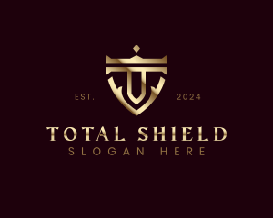 Sword Shield Letter T logo design