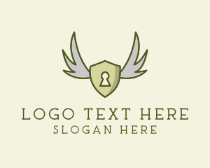 Personal Account - Shield Lock Wings logo design