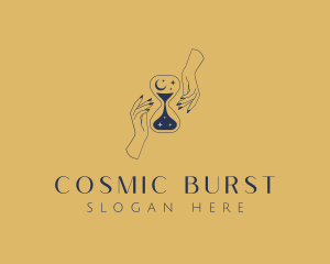 Cosmic Hourglass Hands logo design