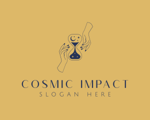 Cosmic Hourglass Hands logo design