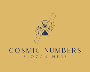 Cosmic Hourglass Hands logo design