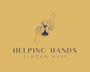 Hands - Cosmic Hourglass Hands logo design