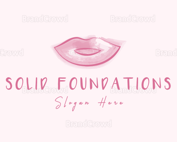 Beauty Watercolor Lips Logo
