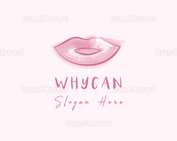 Beauty Watercolor Lips Logo