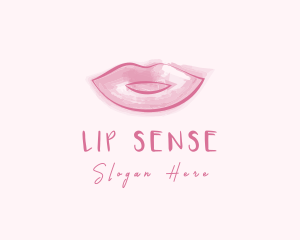Beauty Watercolor Lips logo design