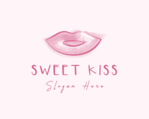 Kiss - Beauty Watercolor Lips logo design