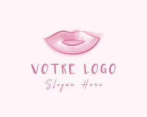 Esthecian - Beauty Watercolor Lips logo design