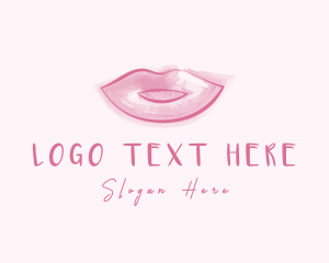 Lip Gloss - Beauty Watercolor Lips logo design