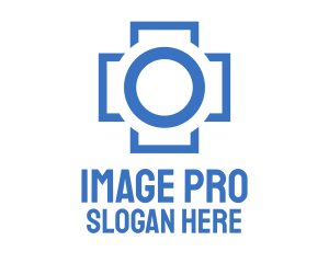 Medical Imaging Camera Cross logo design