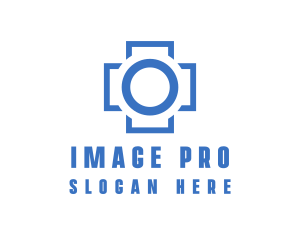 Medical Imaging Camera Cross logo design