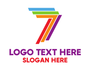 Modern - Colorful Number 7 logo design