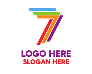 Colorful Number 7  Logo