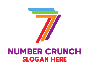 Mathematics - Colorful Number 7 logo design