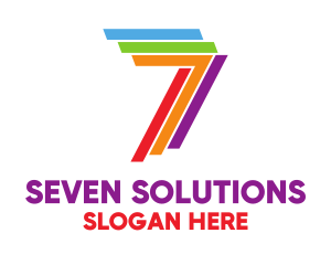 Seven - Colorful Number 7 logo design