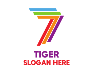 Multimedia - Colorful Number 7 logo design
