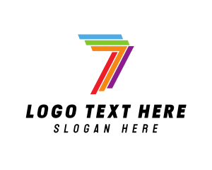 Lgbtiq - Colorful Number 7 logo design