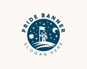 Astronaut Flag Leader logo design