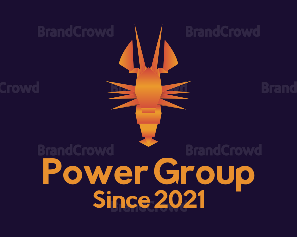 Orange Lobster Origami Logo