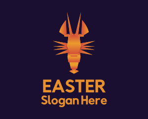 Orange Lobster Origami Logo