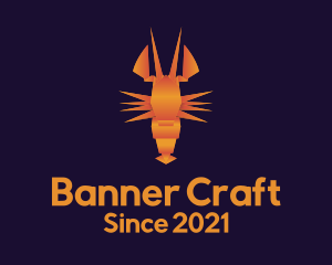 Orange Lobster Origami logo design