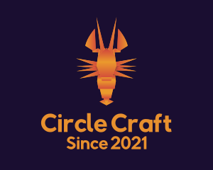 Orange Lobster Origami logo design