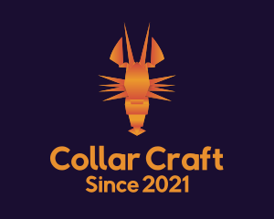 Orange Lobster Origami logo design